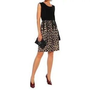 NWT $5200 Bottega Veneta Leopard Print Calf Hair Skirt Brown Size 6
